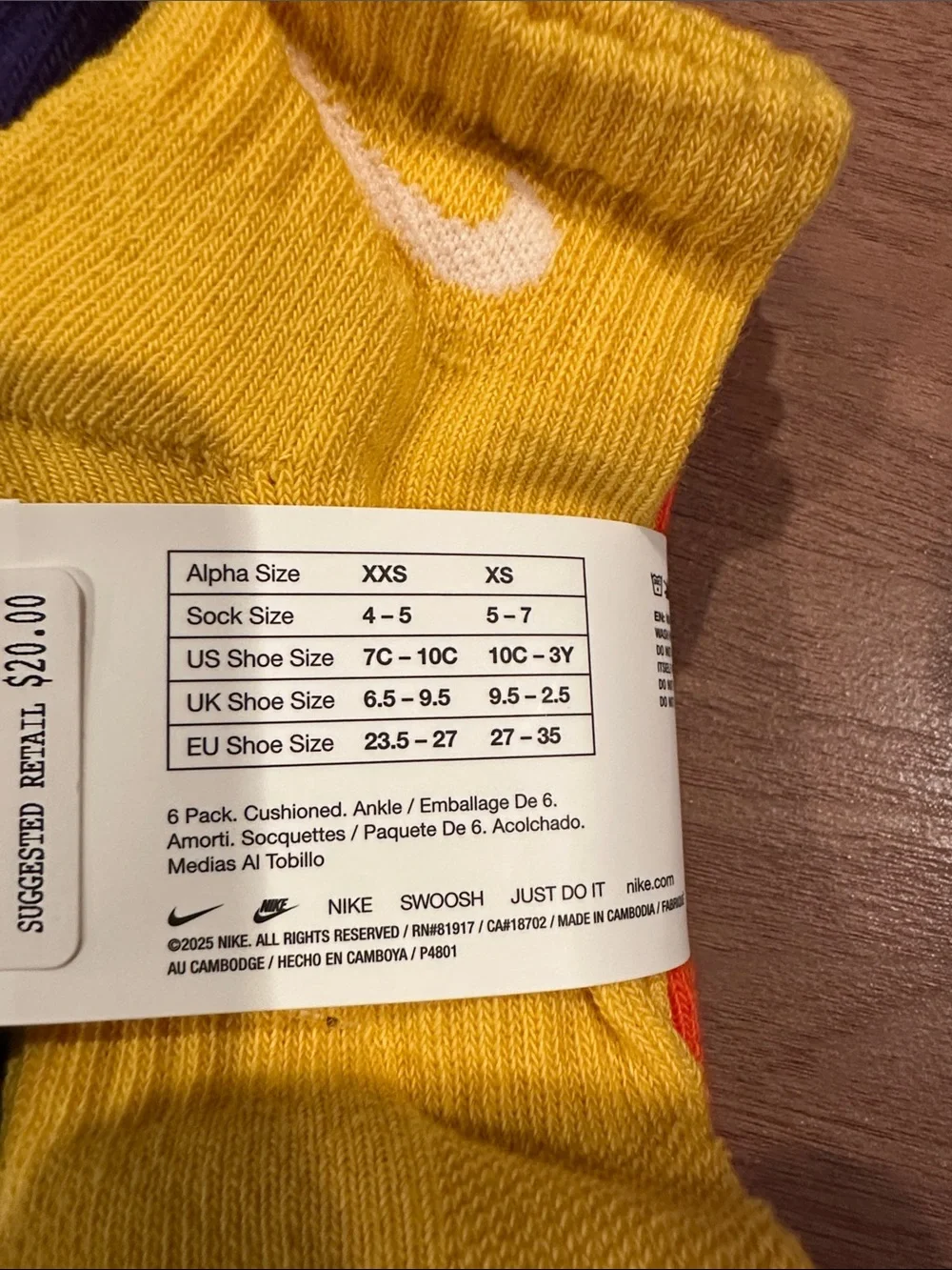 Nike Red & Green Kids Cushioned Socks